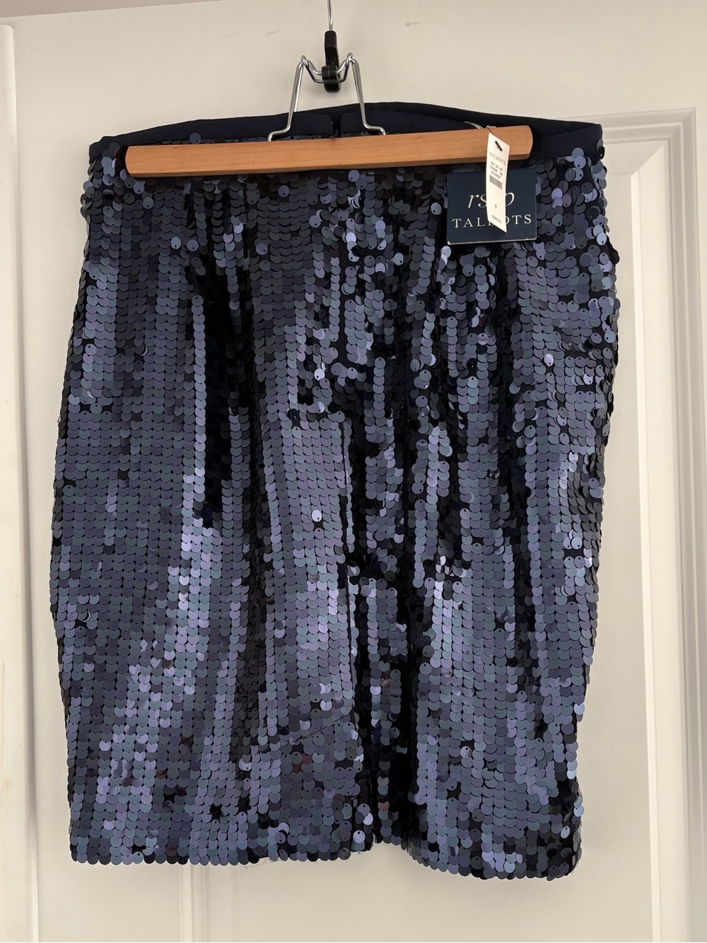 RSVP by Talbots Navy Sequin Pencil Skirt size 6 NWT